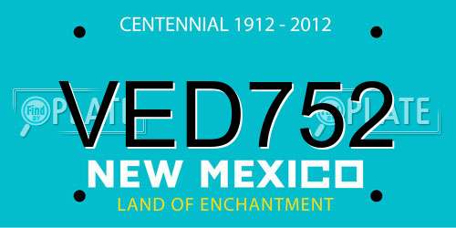 VED752 New Mexico License Plate