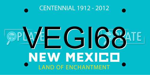 VEGI68 New Mexico License Plate