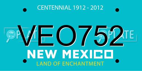 VEO752 New Mexico License Plate