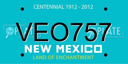 VEO757 New Mexico License Plate