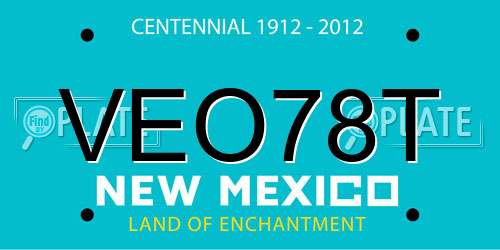 VEO78T New Mexico License Plate