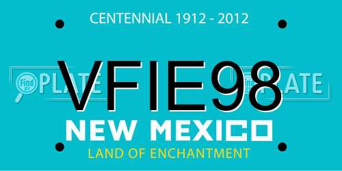 VFIE98 New Mexico License Plate