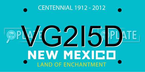 VG2I5D New Mexico License Plate