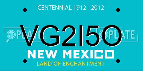 VG2I5O New Mexico License Plate