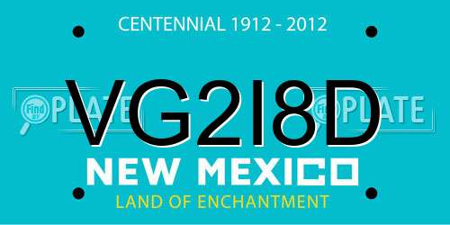 VG2I8D New Mexico License Plate