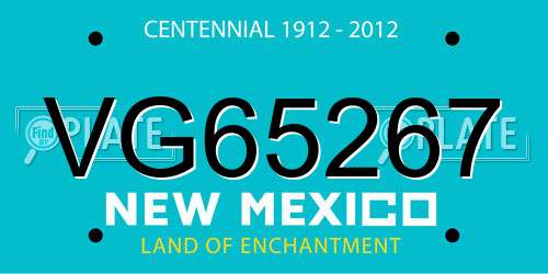 VG65267 New Mexico License Plate