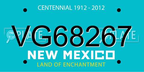 VG68267 New Mexico License Plate