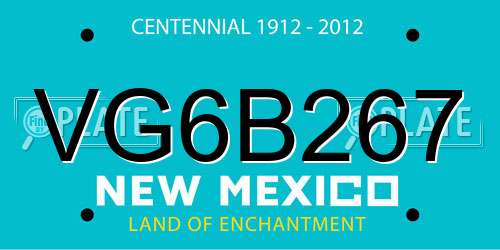 VG6B267 New Mexico License Plate