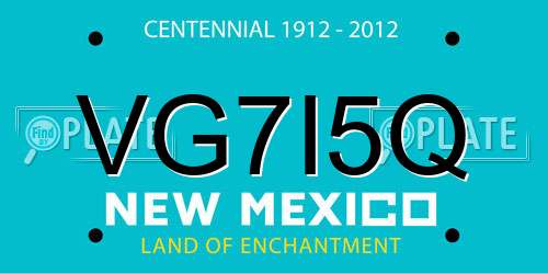 VG7I5Q New Mexico License Plate