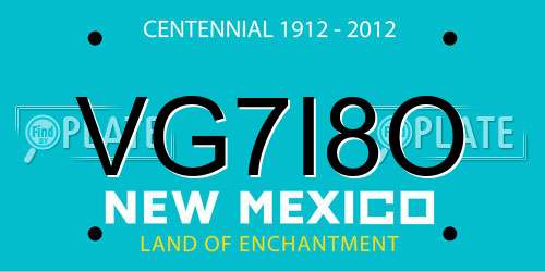 VG7I8O New Mexico License Plate