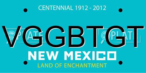 VGGBTGT New Mexico License Plate