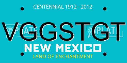 VGGSTGT New Mexico License Plate