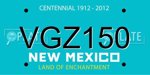 VGZ150 New Mexico License Plate