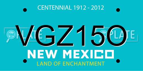 VGZ15O New Mexico License Plate