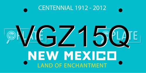 VGZ15Q New Mexico License Plate