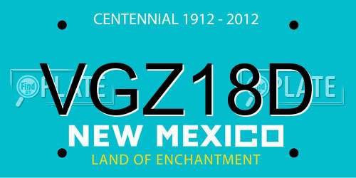 VGZ18D New Mexico License Plate