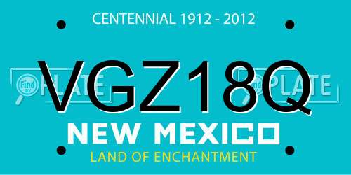 VGZ18Q New Mexico License Plate