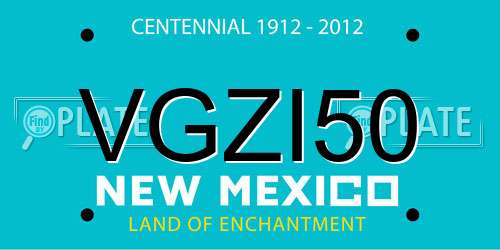 VGZI50 New Mexico License Plate