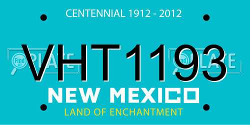 VHT1193 New Mexico License Plate