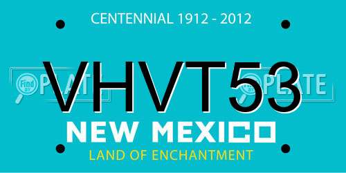 VHVT53 New Mexico License Plate