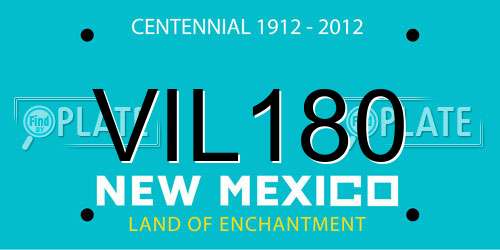 VIL180 New Mexico License Plate