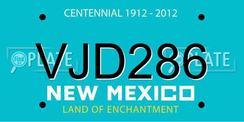 VJD286 New Mexico License Plate