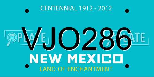 VJO286 New Mexico License Plate