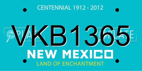 VKB1365 New Mexico License Plate
