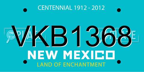 VKB1368 New Mexico License Plate