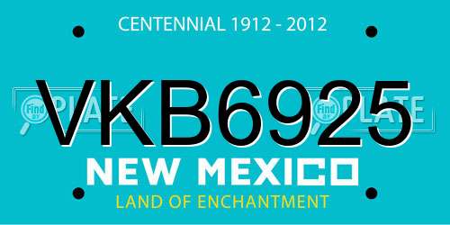 VKB6925 New Mexico License Plate