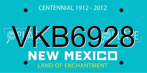 VKB6928 New Mexico License Plate