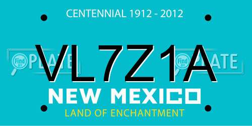 VL7Z1A New Mexico License Plate