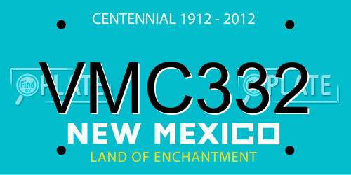 VMC332 New Mexico License Plate