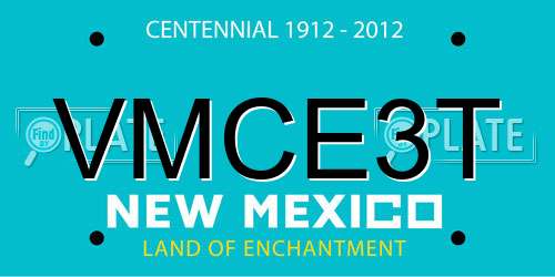 VMCE3T New Mexico License Plate
