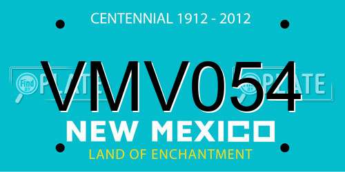 VMV054 New Mexico License Plate