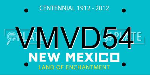 VMVD54 New Mexico License Plate