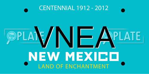 VNEA New Mexico License Plate