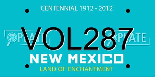 VOL287 New Mexico License Plate