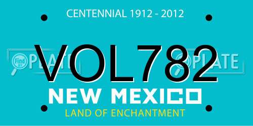 VOL782 New Mexico License Plate