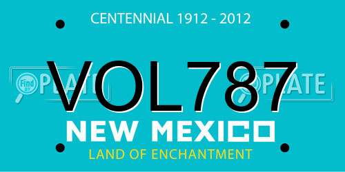 VOL787 New Mexico License Plate