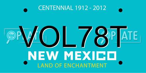 VOL78T New Mexico License Plate