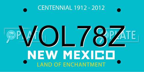 VOL78Z New Mexico License Plate