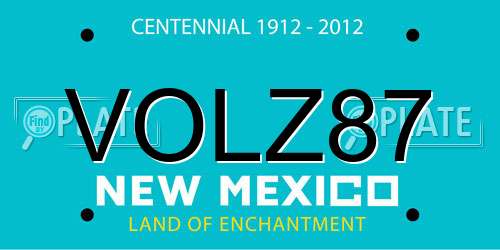 VOLZ87 New Mexico License Plate