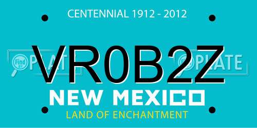 VR0B2Z New Mexico License Plate