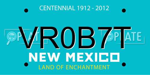 VR0B7T New Mexico License Plate