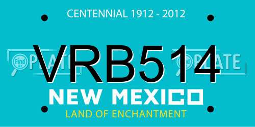 VRB514 New Mexico License Plate