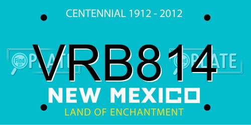 VRB814 New Mexico License Plate