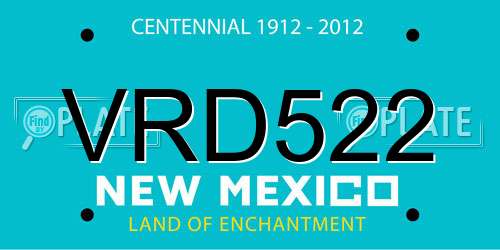VRD522 New Mexico License Plate