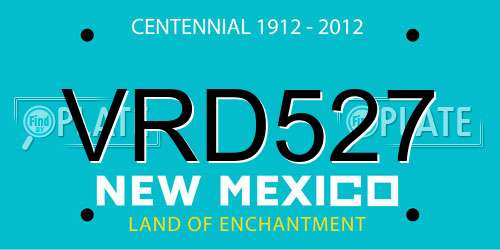 VRD527 New Mexico License Plate