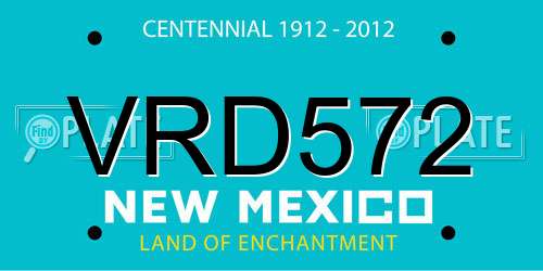 VRD572 New Mexico License Plate